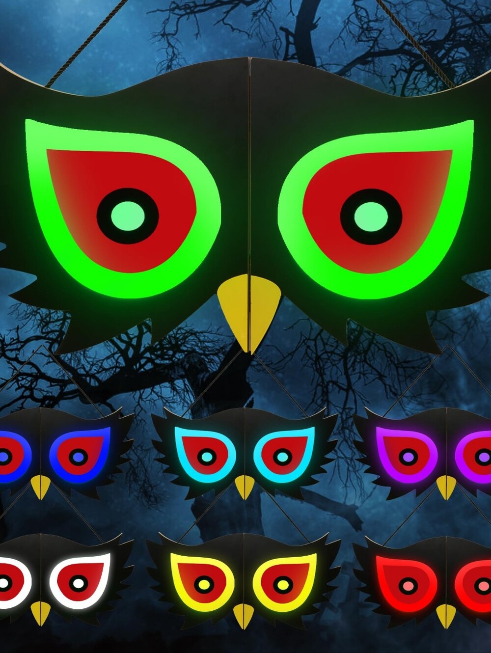 Bic Tec Halloween  LED Owl Party Hanging Decoration With 7  Colors